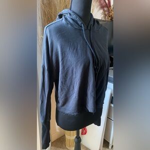 Nike Black Cropped Fringe Dri-Fit Hoodie